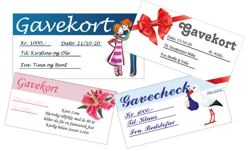 Gavekort / Gavecheck