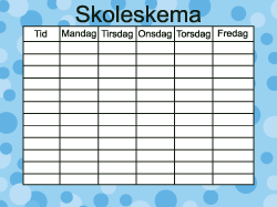 igen Niende forvisning → Whiteboard skoleskema med blå farve | Køb online her..