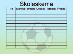 Skoleskema 40x30cm - Fodbold