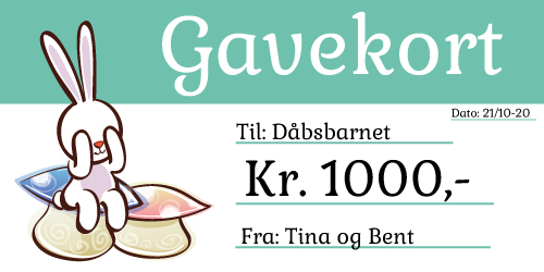 Gavekort med Kanin