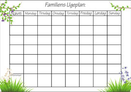 Ugekalender - Planlægningstavle - Familie planlægningstavle - ugekalender - 100x70cm