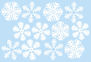 Julehygge til hele huset - Snefnug til ophængning (12stk) i farverne mat hvid- mat guld- og sandblæst
